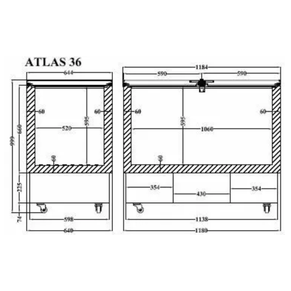 Морозильна камера лар з глухою кришкою CRYSTAL Atlas 36