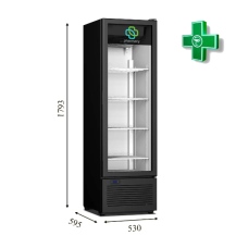 Холодильна шафа, вітрина сердньотемпературна зі скляними дверима CRYSTAL CR 300 Medical