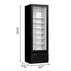 Морозильна шафа, вітрина зі скляними дверима CRYSTAL CRF 400 Frameless