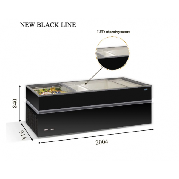 Морозильная бонета CRYSTAL Crystallite 20 Led New Black Line