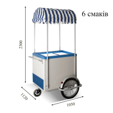 Морозильна вітрина пересувна з прямим склом CRYSTAL Ice Cream Cart