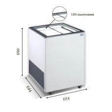 Морозильный ларь с прямым стеклом CRYSTAL Ektor-16 SGL LED
