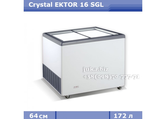 Морозильний лар з прямим склом Crystal ЕКТОР 16 SGL