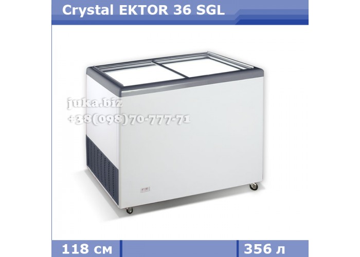 Морозильний лар з прямим склом Crystal ЕКТОР 36 SGL