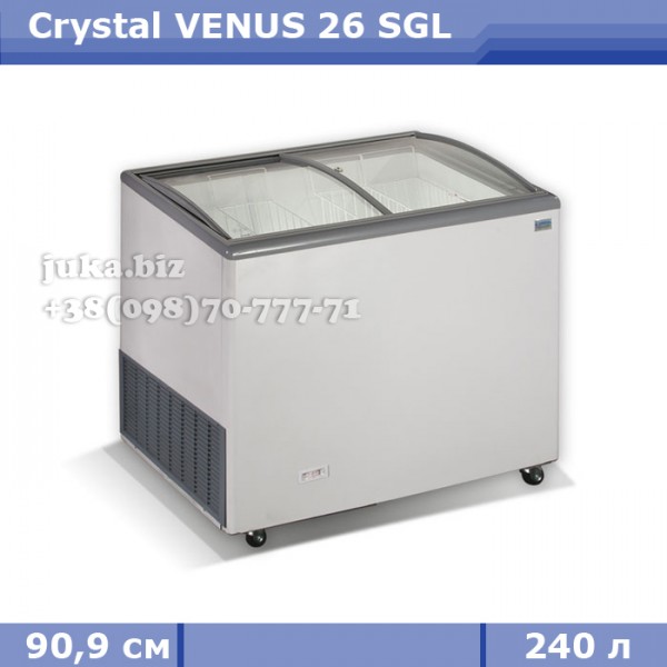 Морозильний лар з гнутим склом Crystal ВЕНУС 26 SGL