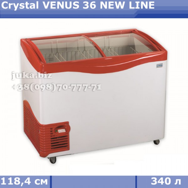 Морозильный ларь с гнутым стеклом Crystal ВЕНУС 36 NEW LINE