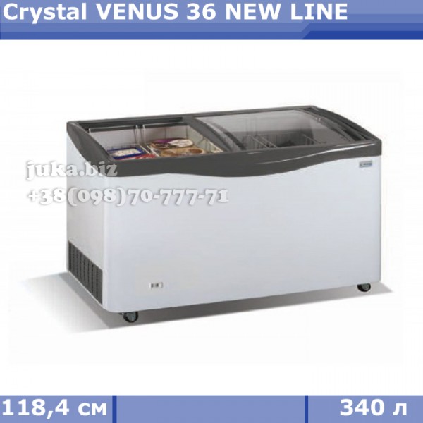 Морозильный ларь с гнутым стеклом Crystal ВЕНУС 36 NEW LINE