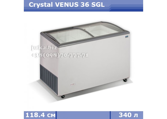 Морозильный ларь с гнутым стеклом Crystal ВЕНУС 36 SGL