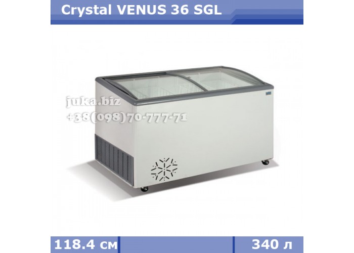Морозильный ларь с гнутым стеклом Crystal ВЕНУС 36 SGL
