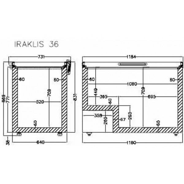 Морозильна камера лар з глухою кришкою CRYSTAL Iraklis 36