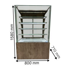 Кондитерская витрина KUM ECLAIR INOX 0.8, 4 Полки