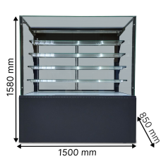 Кондитерская витрина KUM ECLAIR INOX 1.5, 4 Полки