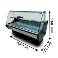 Холодильная витрина со сферическим стеклом KUM GASTRONOMY KATRIN 1.8 Статический