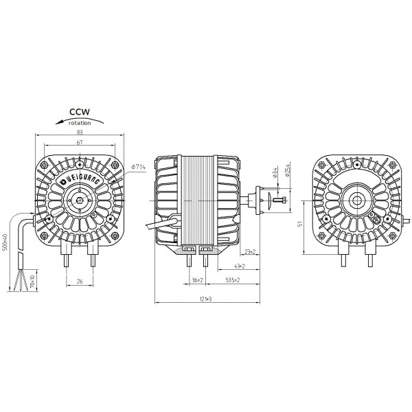 Електродвигун для вентилятора YZF 34-45