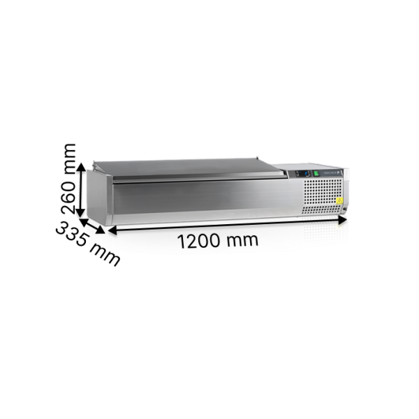 Вітрини для топінгів TEFCOLD GN 1/4 VK33-120 S/S LID