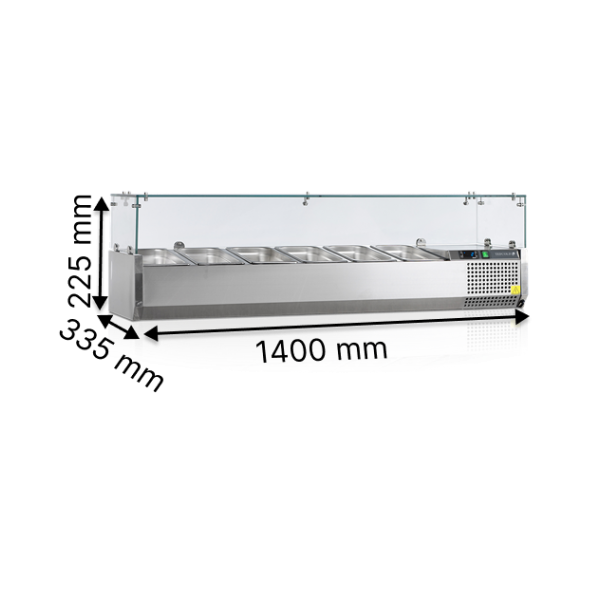 Вітрини для топінгів TEFCOLD GN 1/4 VK33-140