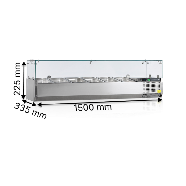 Вітрини для топінгів TEFCOLD GN 1/4 VK33-150
