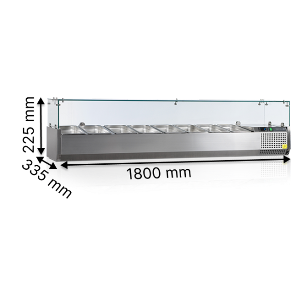 Вітрини для топінгів TEFCOLD GN 1/4 VK33-180