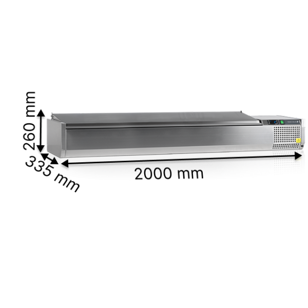 Вітрини для топінгів TEFCOLD GN 1/4 VK33-200 S/S LID