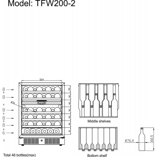 Шафи для вина TEFCOLD TFW200-2S