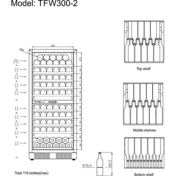 Шафи для вина TEFCOLD TFW300-2F