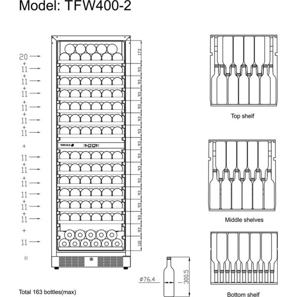 Шафи для вина TEFCOLD TFW400-2S