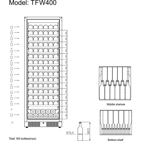 Шафи для вина TEFCOLD TFW400-F