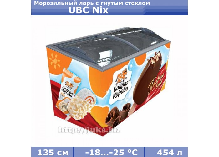 Морозильний лар з гнутим склом UBC Nix 