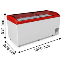 Морозильная камера бонета с гнутыми раздвижными стёклами JUKA M800S