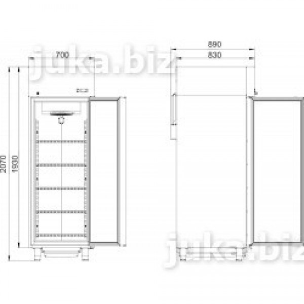 Морозильна шафа з глухими дверима JUKA ND70M (нерж) -12...-22°C