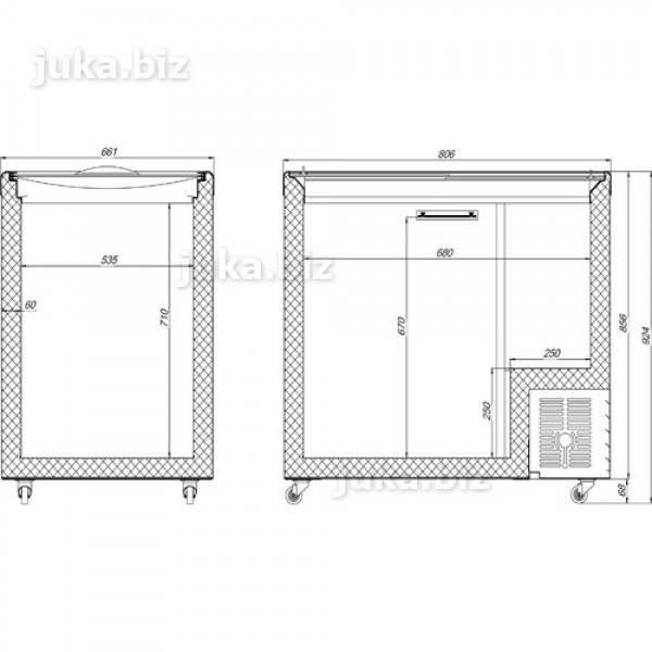 Морозильний лар з прямим склом JUKA M200P