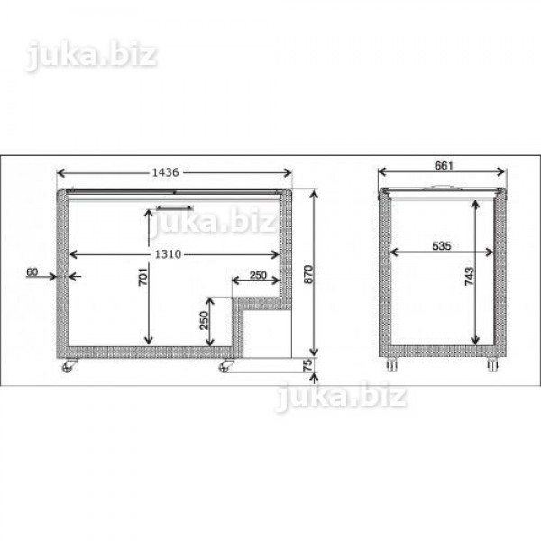 Морозильний лар з прямим склом JUKA M500P