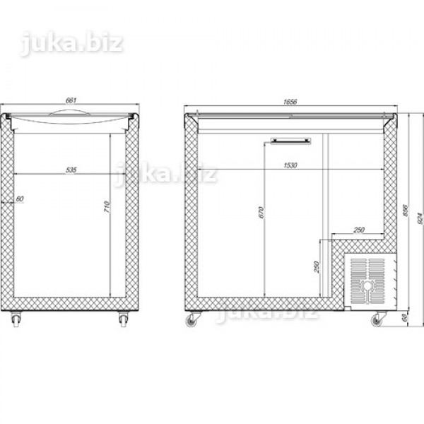 Морозильний лар з прямим склом JUKA M600P