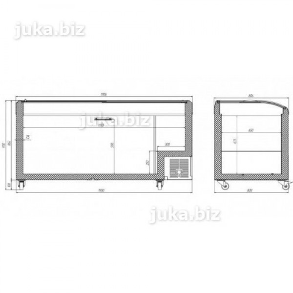 Морозильний лар бонета з гнутим склом JUKA M800S