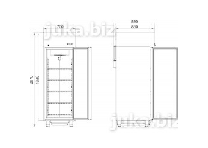 Холодильный шкаф с глухой дверью JUKA SD70M (нерж)