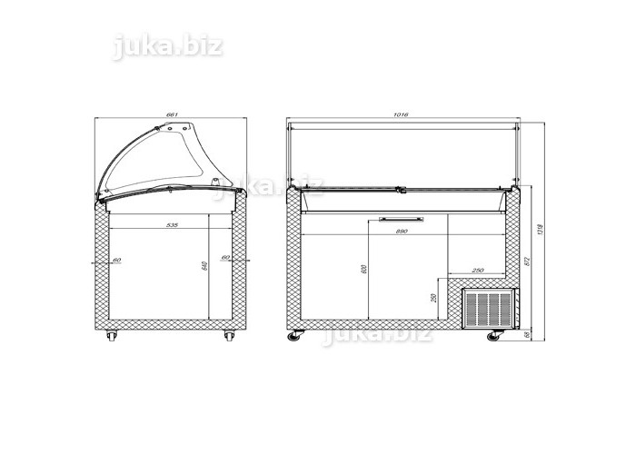 Морозильная витрина для весового мороженого JUKA M300SL