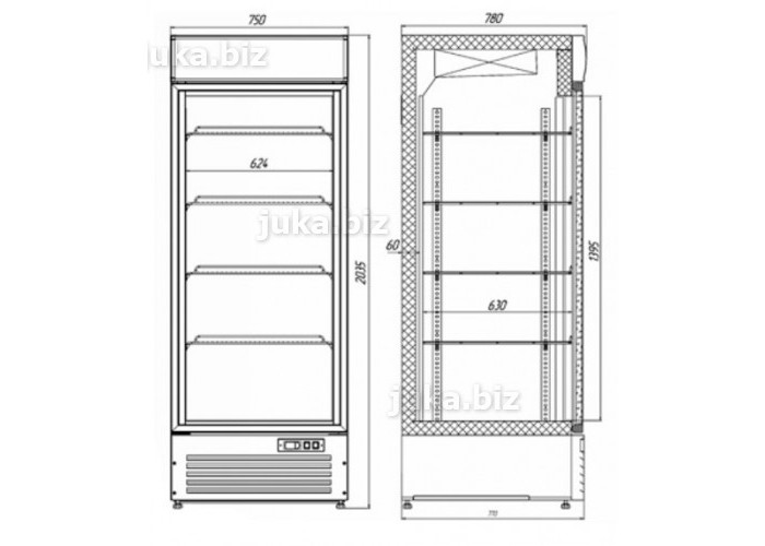 Холодильный шкаф со стеклянной дверью JUKA VD75G