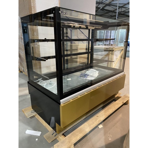 Холодильная витрина кондитерская с прямым стеклом (нержавеющая сталь) JUKA VDL108A