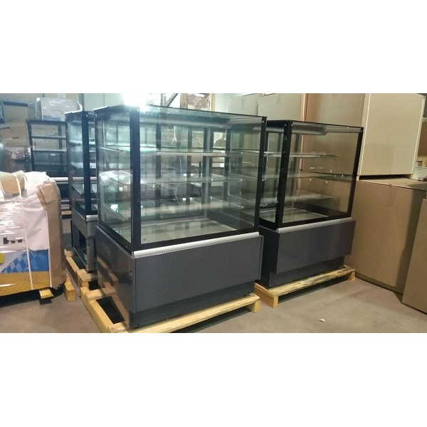 Холодильная витрина кондитерская с прямым стеклом (нержавеющая сталь) JUKA VDL108A