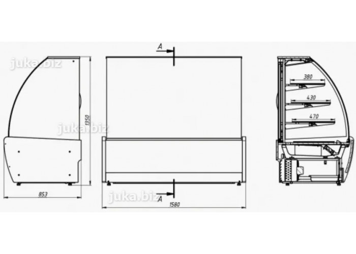 Холодильная витрина кондитерская JUKA VDL 158