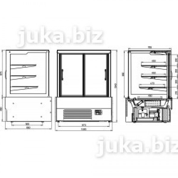 Кондитерська холодильна вітрина JUKA VDL158А (нерж)