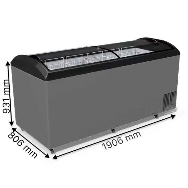 Морозильний лар бонета з гнутим склом б/в JUKA M800D