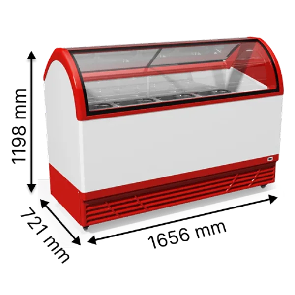 Морозильна вітрина з гнутим склом JUKA M600Q