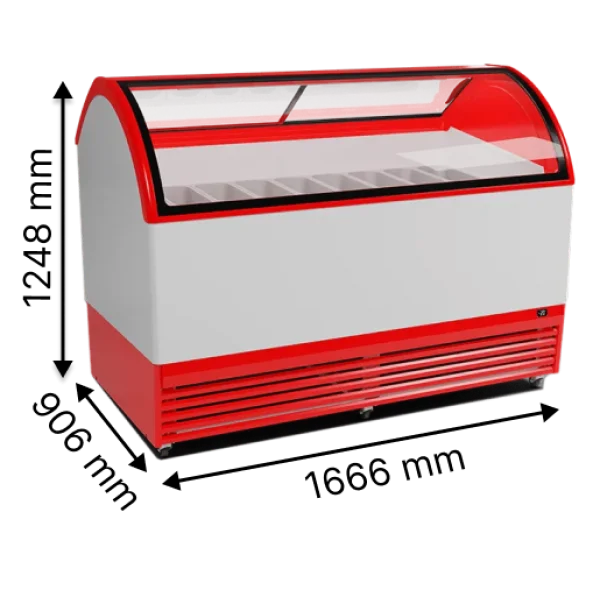 Морозильна вітрина з гнутим склом JUKA M18Q