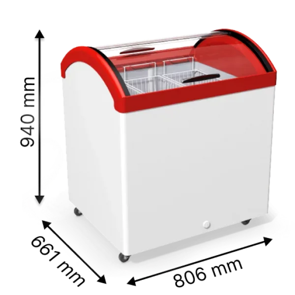 Морозильна скриня з гнутим розсувним склом JUKA M200S