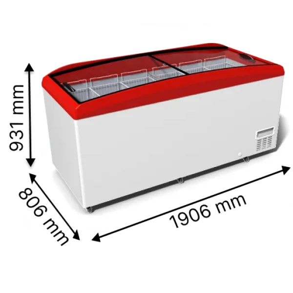 Морозильна скриня  бонета з гнутим склом JUKA M800W
