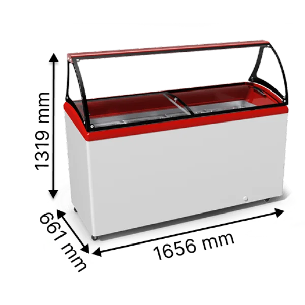 Морозильна вітрина з гнутим склом JUKA M600SL