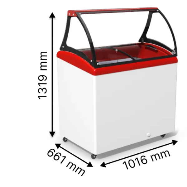 Морозильна вітрина  з гнутим склом JUKA M300SL