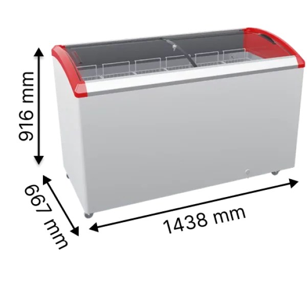 Морозильна скриня з гнутим розсувним склом JUKA M500SF
