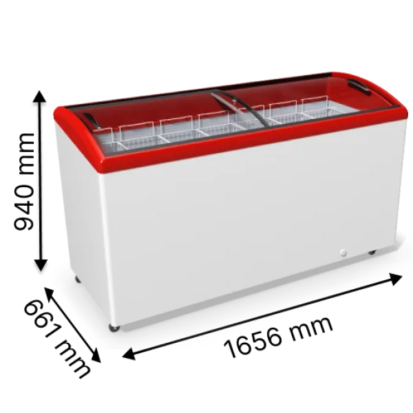 Морозильна скриня з гнутим розсувним склом JUKA N600S (-5С...+5С)